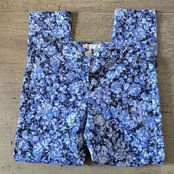 Michael MICHAEL KORS New Navy Leaf Print Pants - Picture 8 of 15